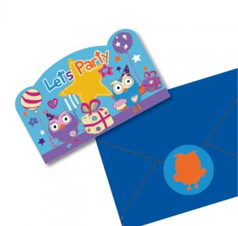 ABC Kids Giggle And Hoot Postcard Invitations With Envelopes 8 Pack