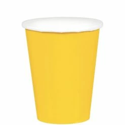 Amscan Party Supplies Paper Cups 266ml Yellow 20 Pack