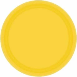 Amscan Party Supplies Paper Plates Round 20cm Yellow 8 Pack