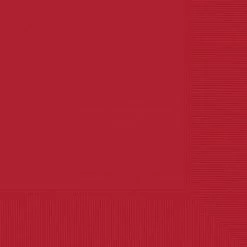 Amscan Party Supplies Lunch Napkins 2 Ply 33cm X 33cm Red 20 Pack