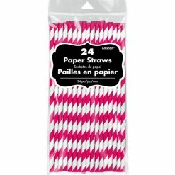 Amscan Party Supplies Paper Straws Red 24 Pack