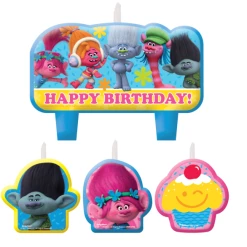 Trolls Happy Birthday Mini Moulded Candle Set