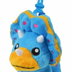 CA Australia Dino Mights Tricerotps Clip On Plush Toy 8cm Blue