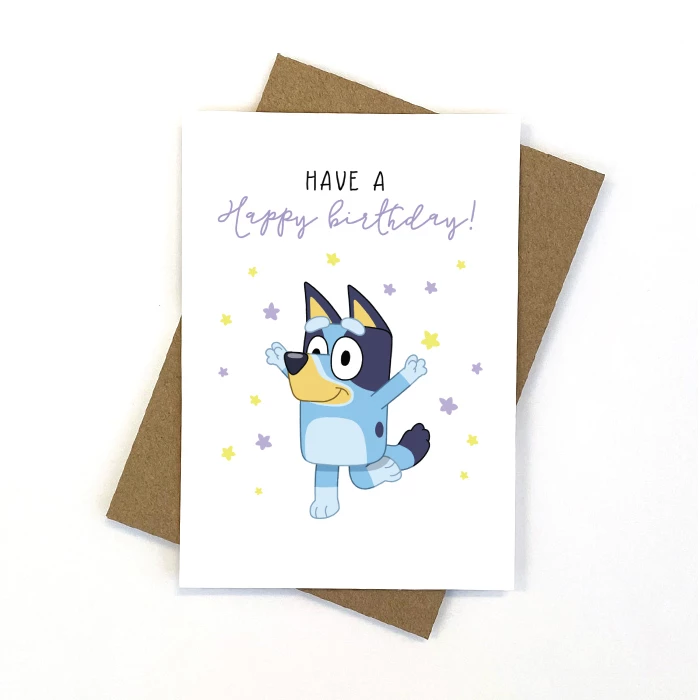 Starry Bluey Birthday Card 11cm X 15cm